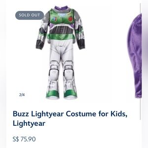 Disney Buzz Lightyear Kids Costume - White & Green